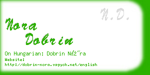 nora dobrin business card